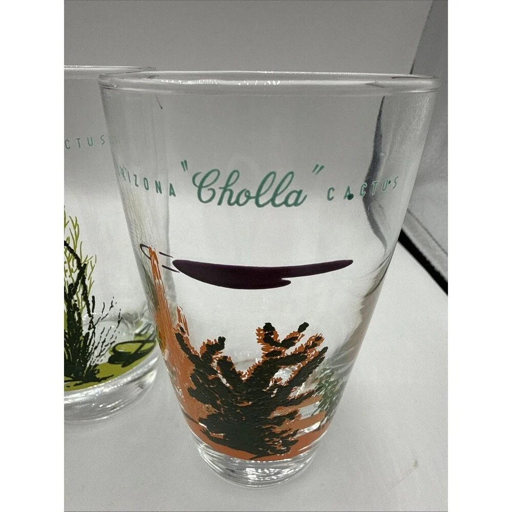 Blakely Oil Arizona Cactus Tumblers Set 4 Cholla Saguaro Barrel Prickly